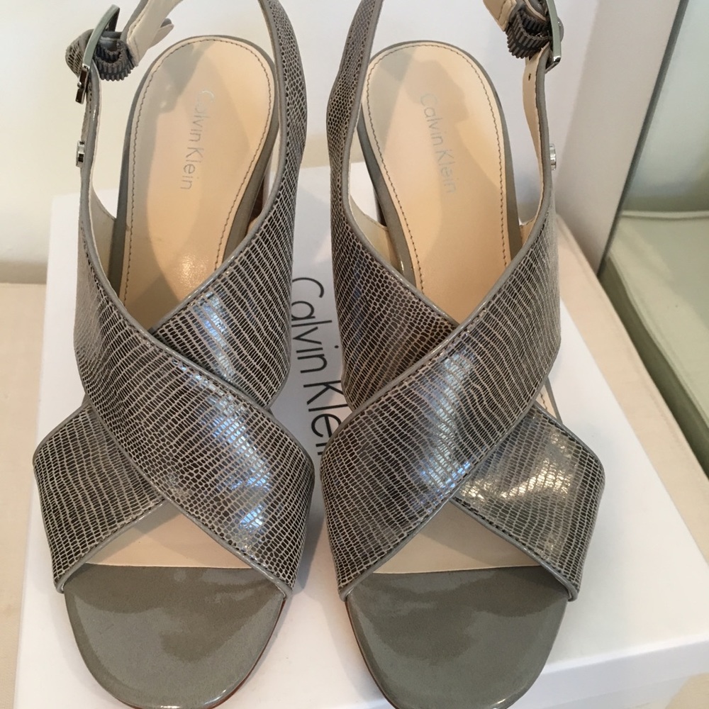 Calvin Klein reptile pattrn sandals
